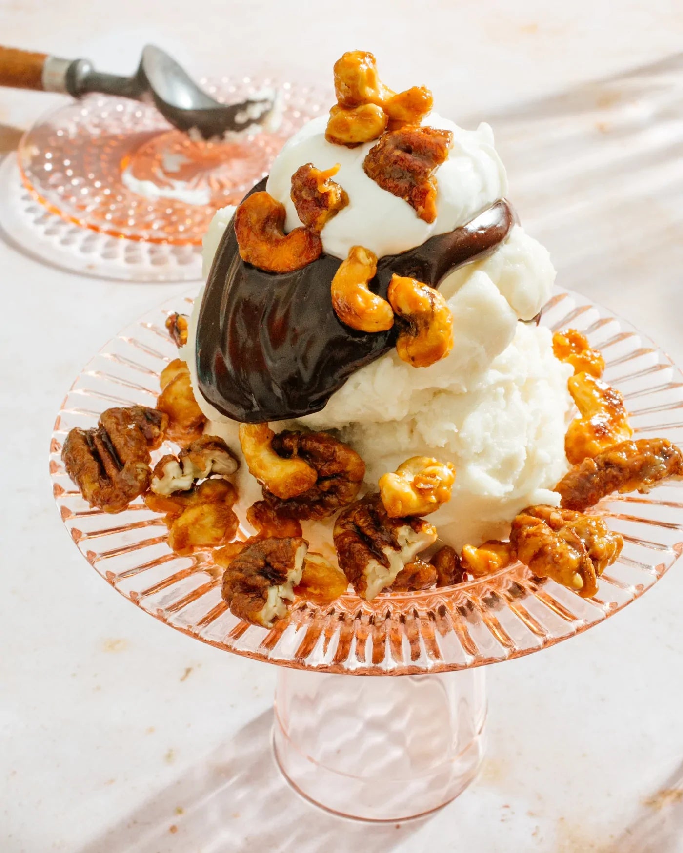 Sundae with Mango Chutney Glazed Nuts