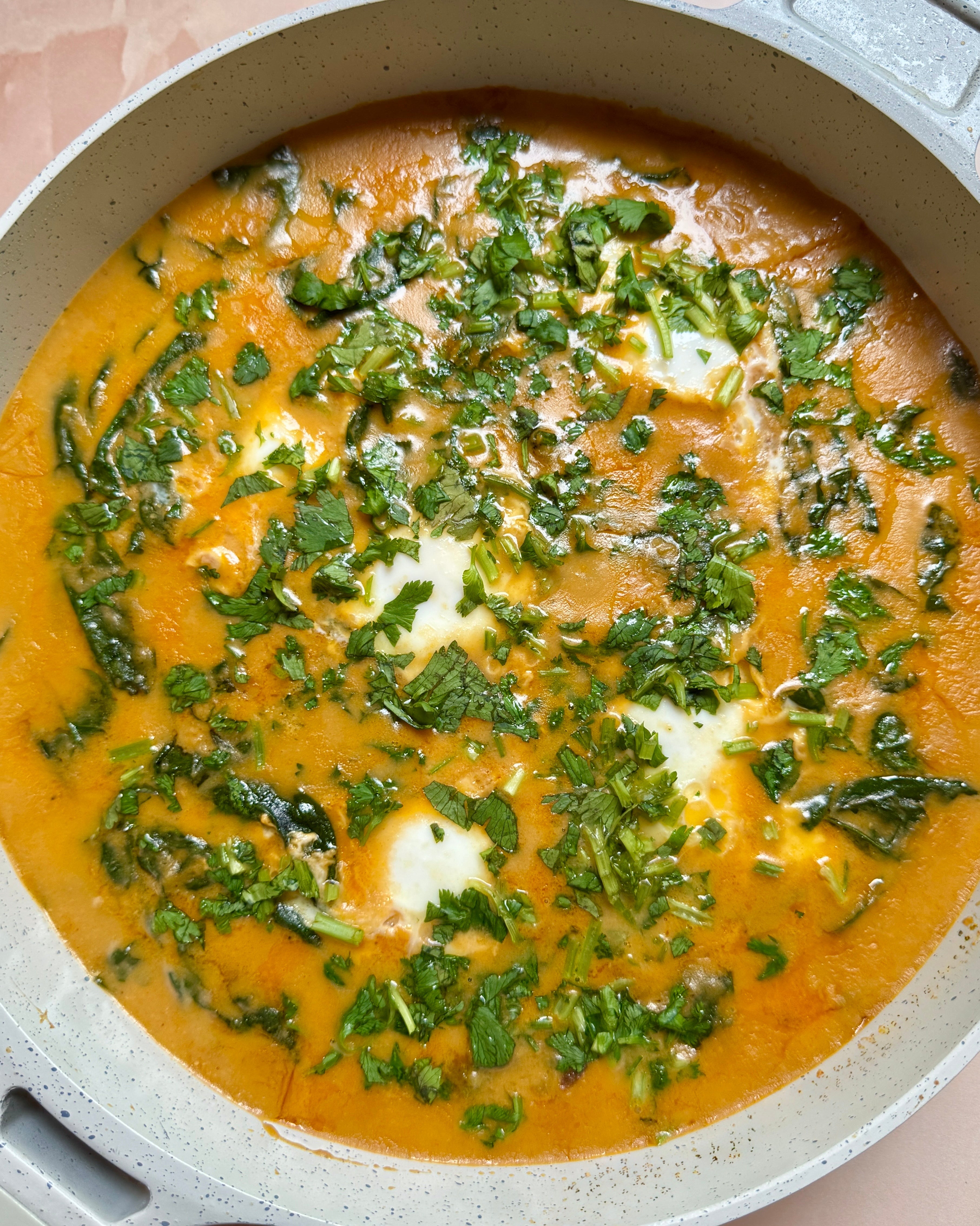 Coconut Dal with Poached Eggs